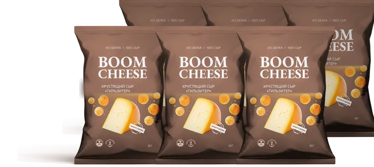 Набор сырных снеков BOOM CHEESE Тильзитер, 6 пачек